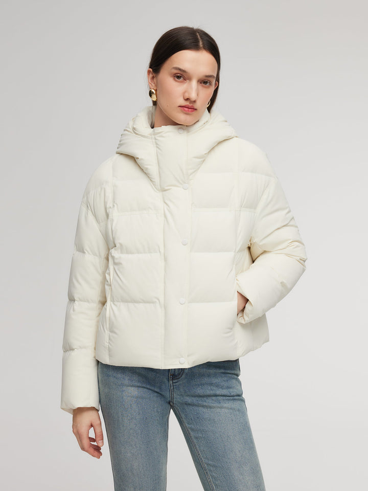Scout | Women’s short puffer jacket with soft sculpted hood