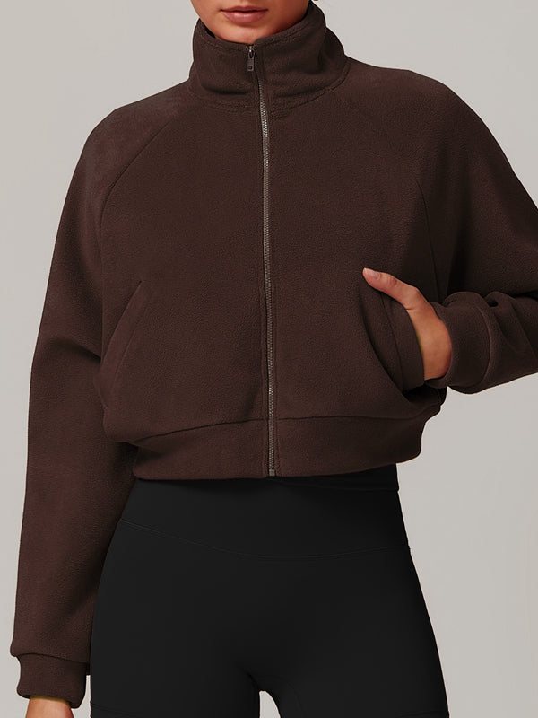 Norlin | Women’s cropped fleece jacket with stand-up collar and sleek zip shaping