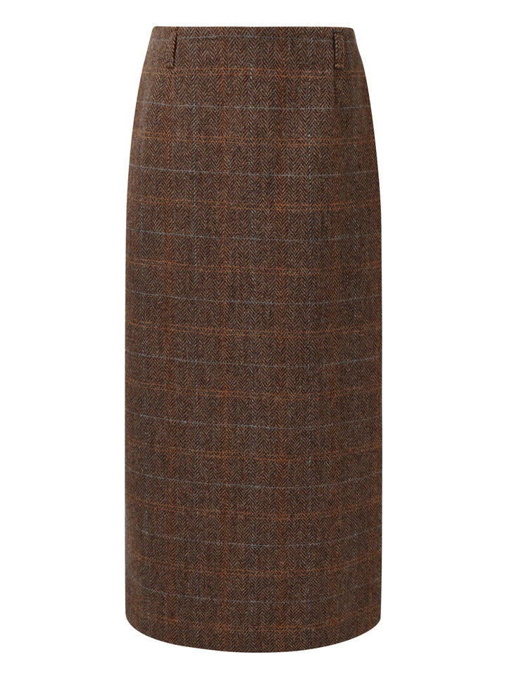 Harmony | Women's wool plaid column midi skirt