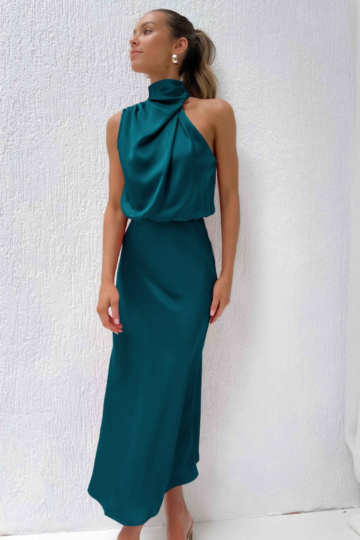 Quentin | Women's neck drape dress