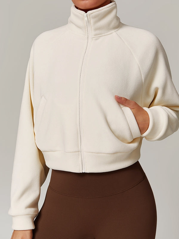 Norlin | Women’s cropped fleece jacket with stand-up collar and sleek zip shaping