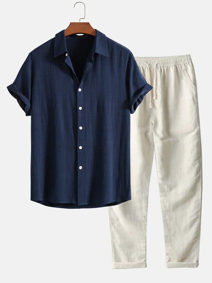 Casual cotton/linen summer set for men