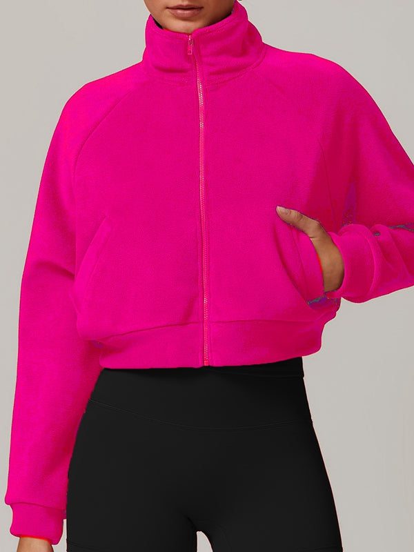 Norlin | Women’s cropped fleece jacket with stand-up collar and sleek zip shaping