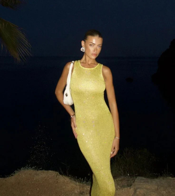 Ayra | Women's sparkling maxi sleeveless dress