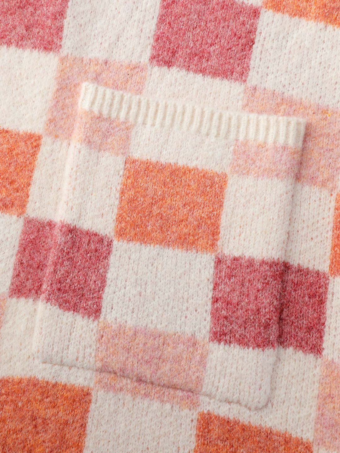 Samina | Women’s checkered contrast knit cardigan