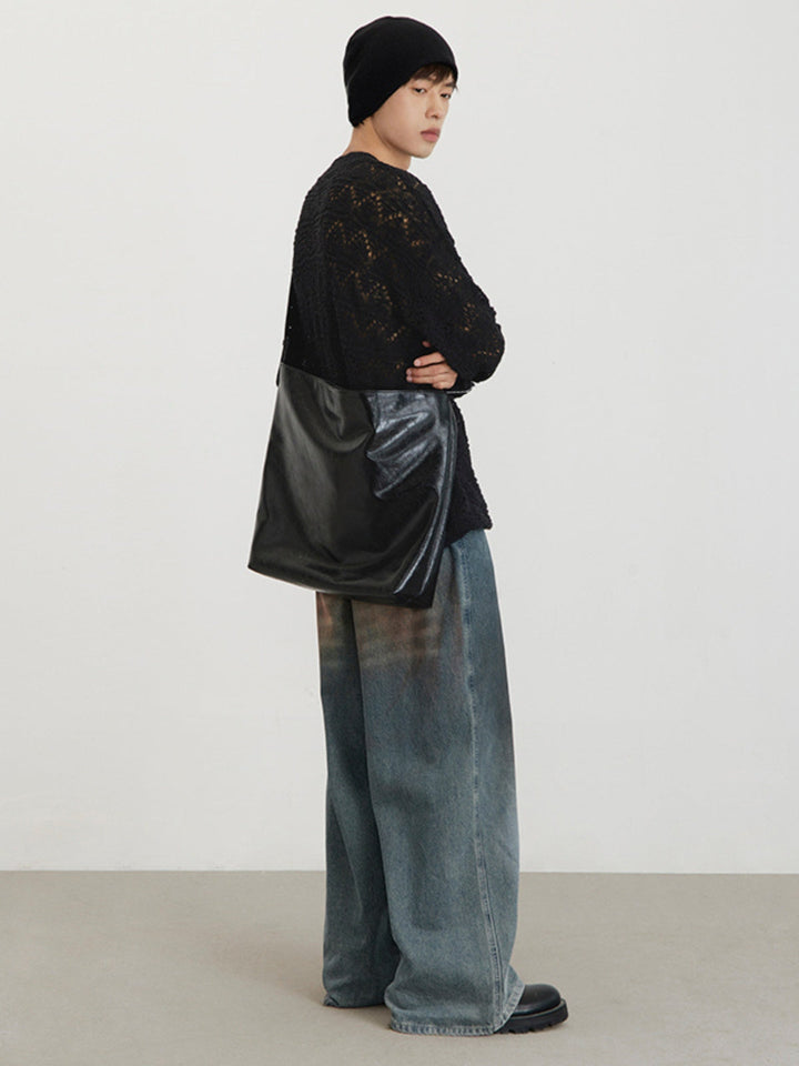 Ainsley | Women’s large shoulder bag with zipper closure and canvas texture