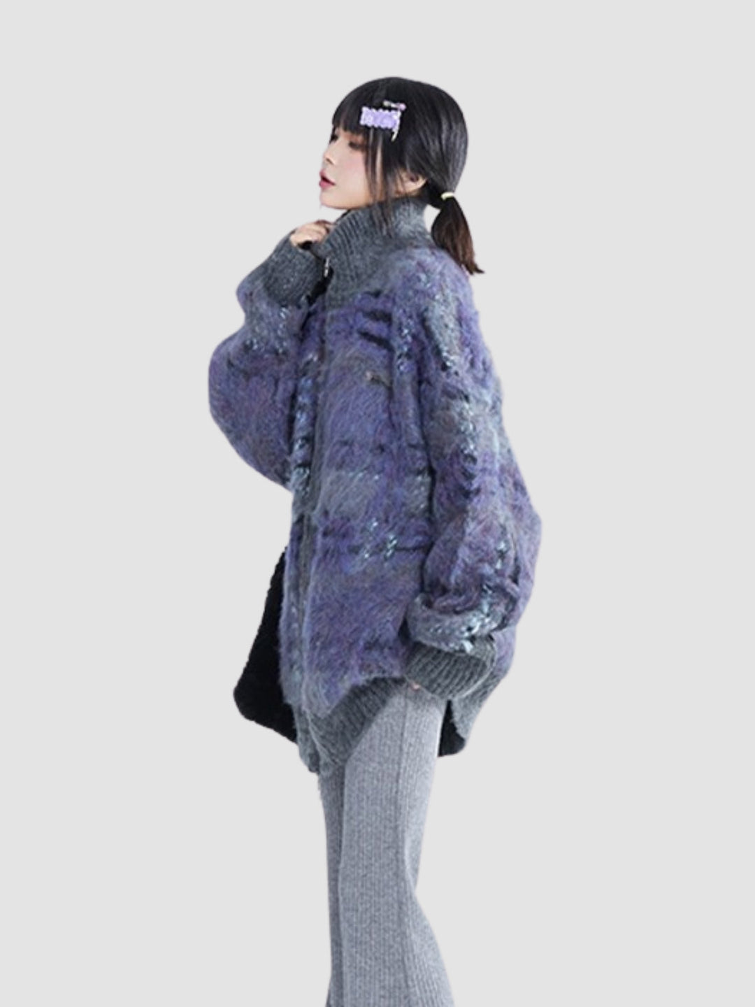 Jade | Women’s plaid zip-up wool blend jacket