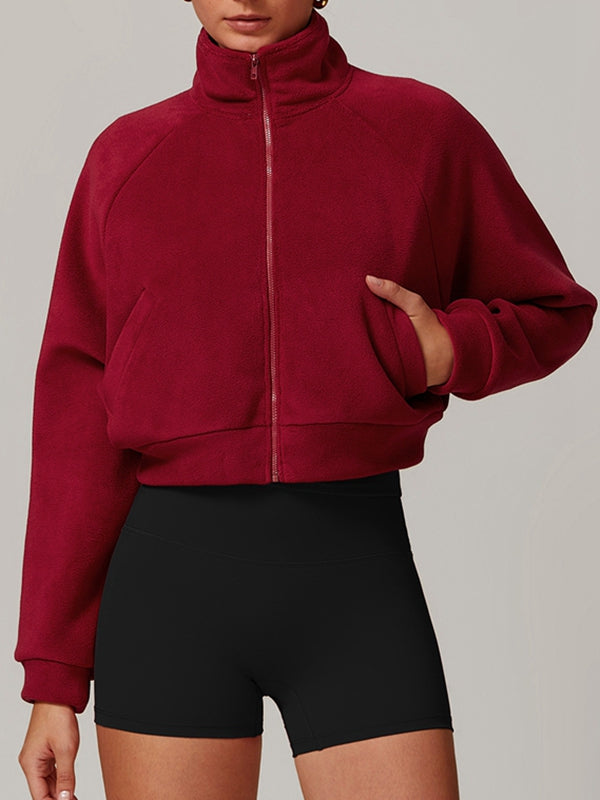 Norlin | Women’s cropped fleece jacket with stand-up collar and sleek zip shaping