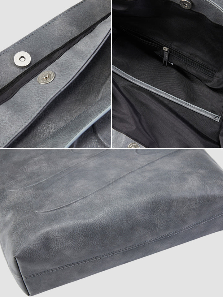 Ainsley | Women’s large shoulder bag with zipper closure and canvas texture