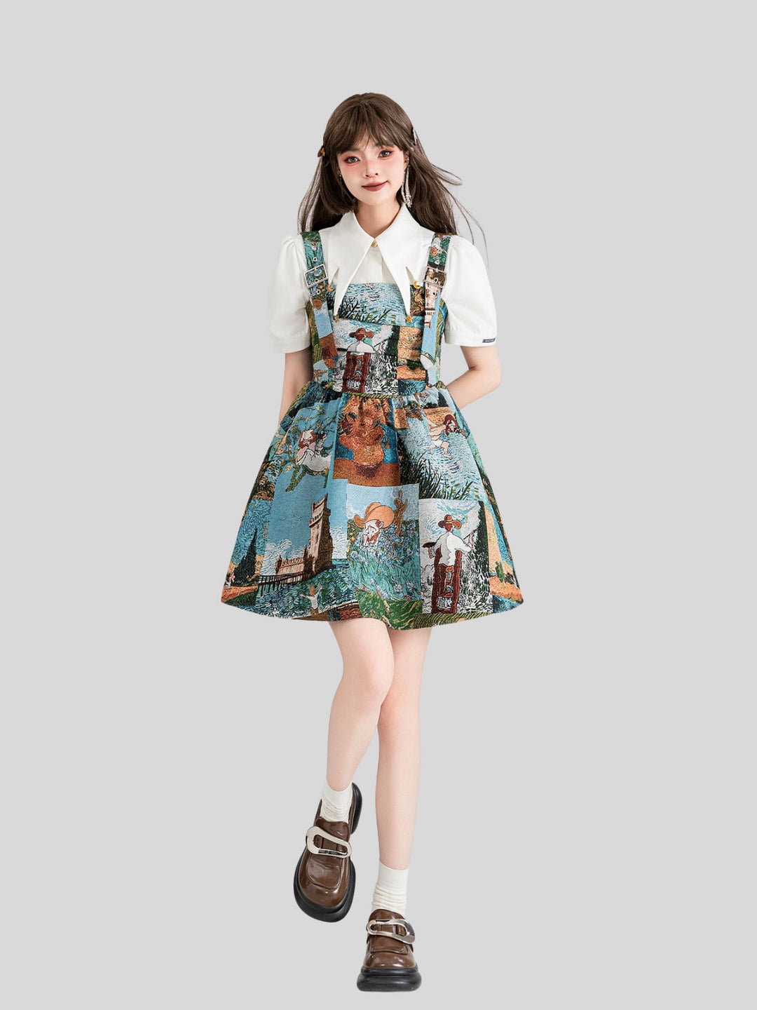 Chelsea | Women’s jacquard midi dress with A-line silhouette and floral pattern