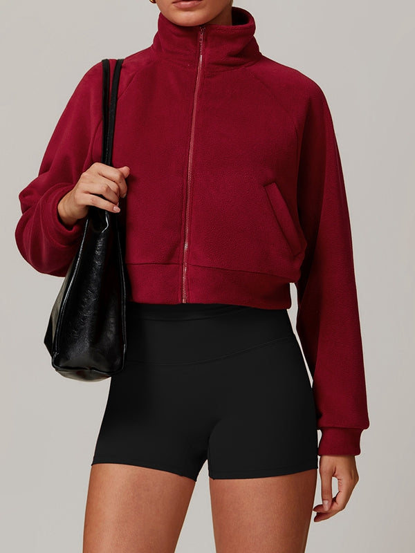 Norlin | Women’s cropped fleece jacket with stand-up collar and sleek zip shaping