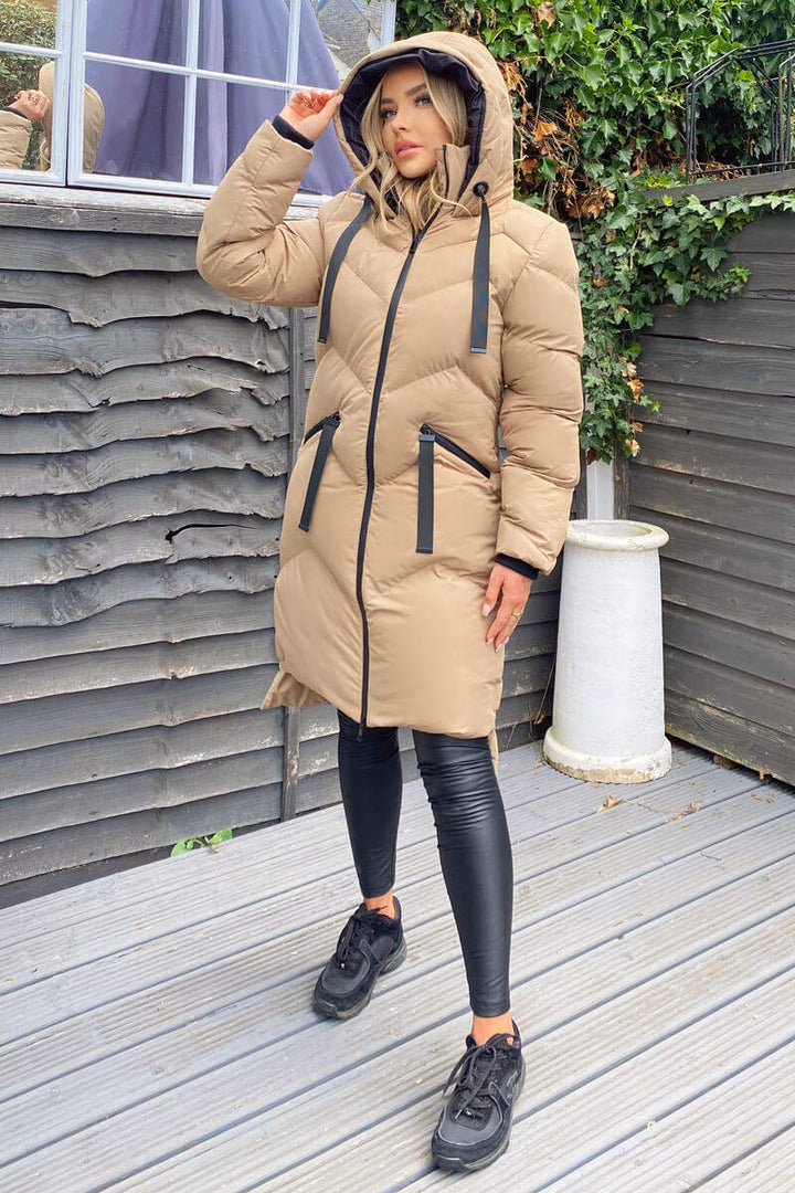 Alxiana | Women’s hooded longline puffer coat