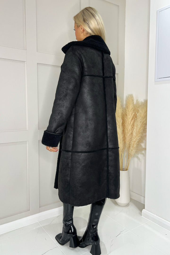 Sherry | Women’s longline faux-shearling coat