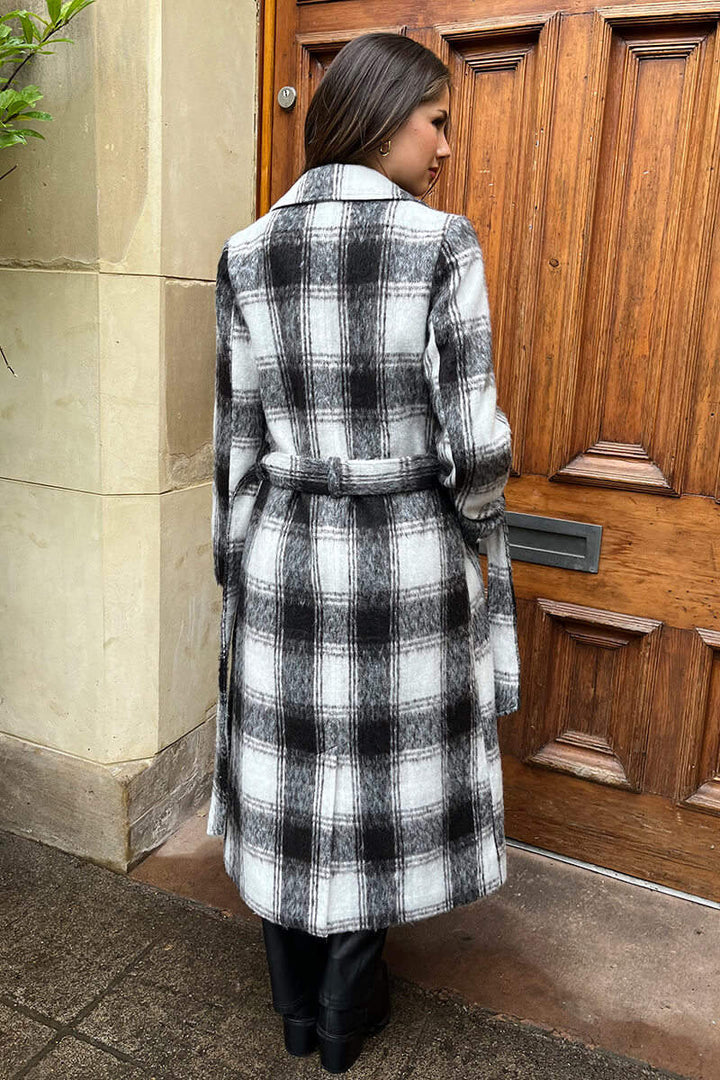 Liezel | Women’s brushed check belted trench coat