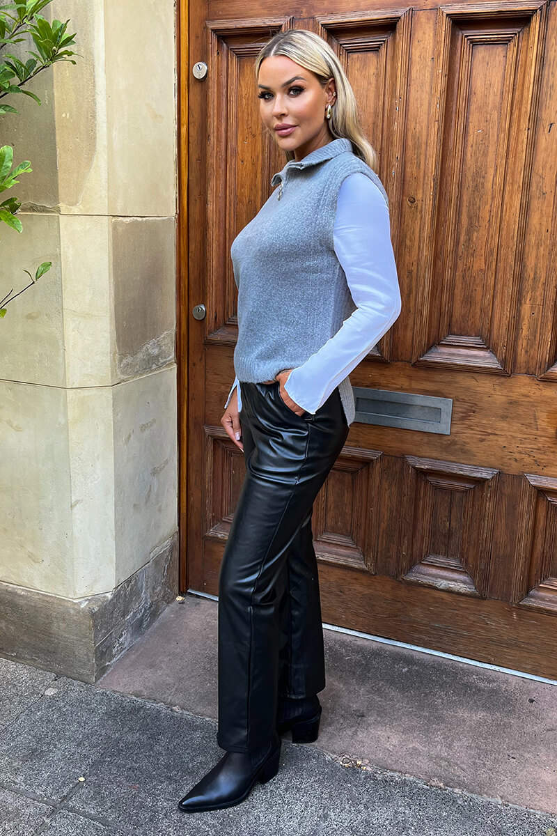 Lydia | Women’s half-zip knit vest with high collar