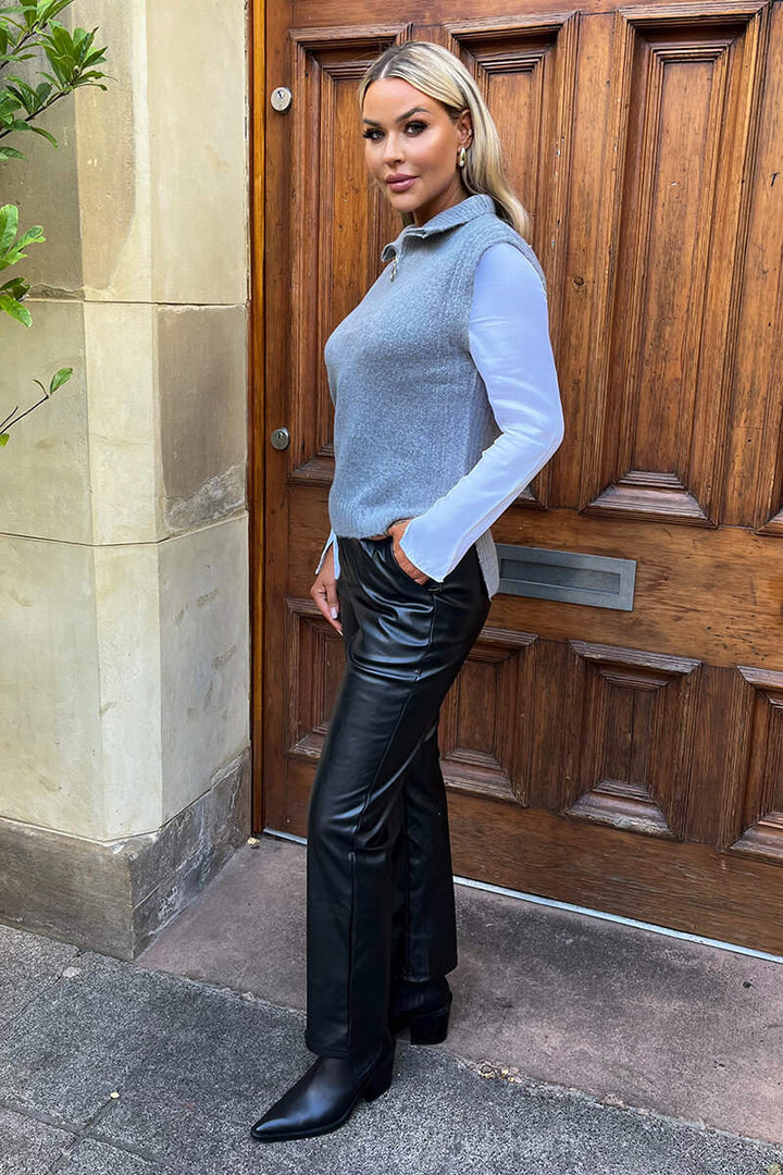 Lydia | Women’s half-zip knit vest with high collar