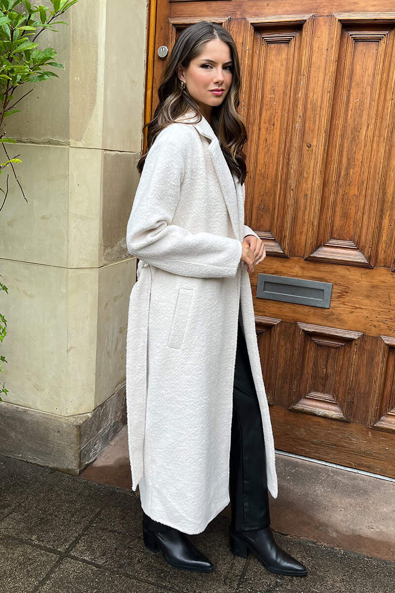 Piper | Women’s elegant long belted trench coat with wide lapel collar