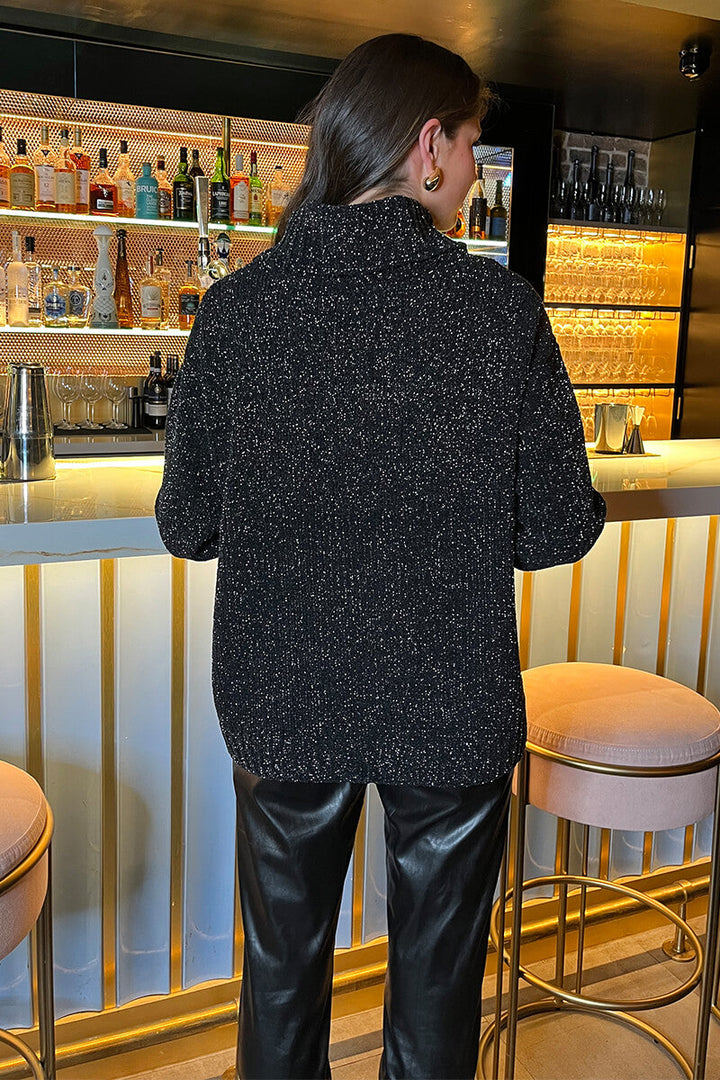 Reign | Women’s metallic roll neck sweater with relaxed fit