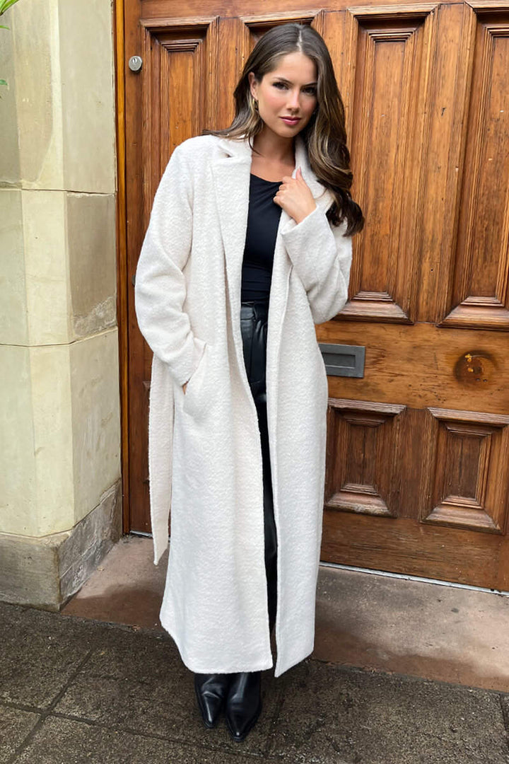 Piper | Women’s elegant long belted trench coat with wide lapel collar