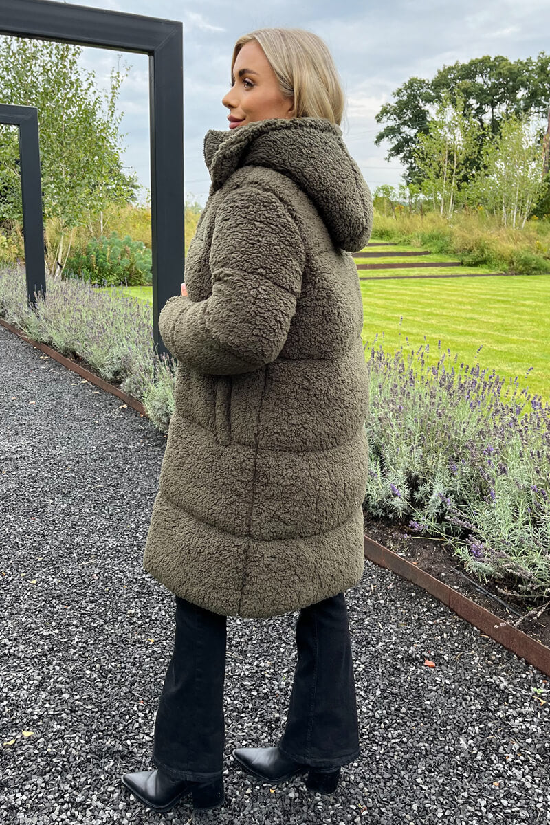Laney | Women’s long teddy puffer coat with hood