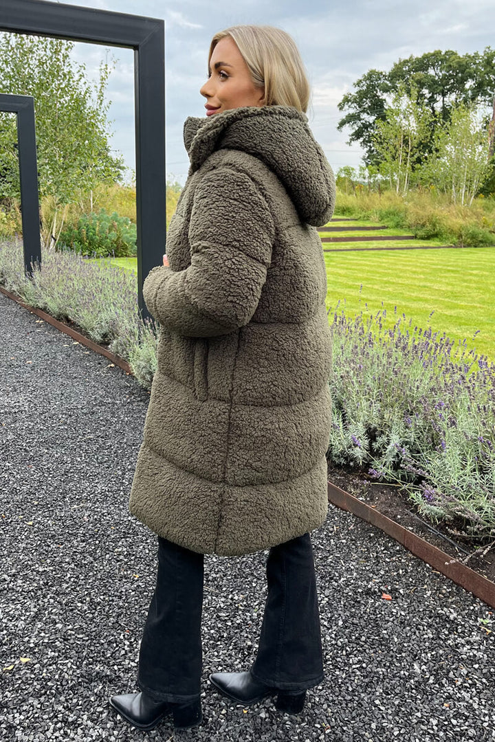 Laney | Women’s long teddy puffer coat with hood