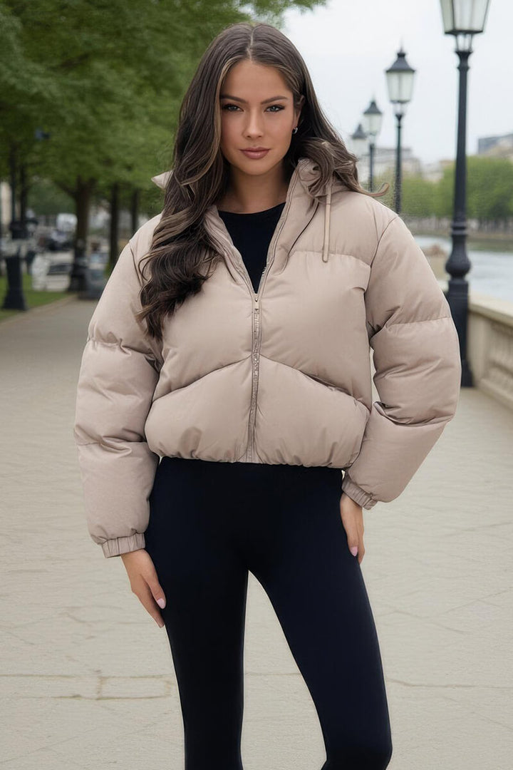 Lumen | Women’s cropped puffer jacket with zip front