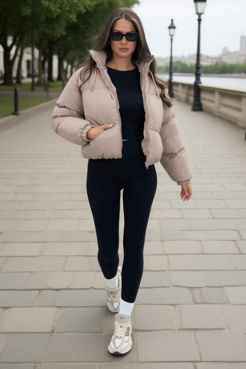 Lumen | Women’s cropped puffer jacket with zip front