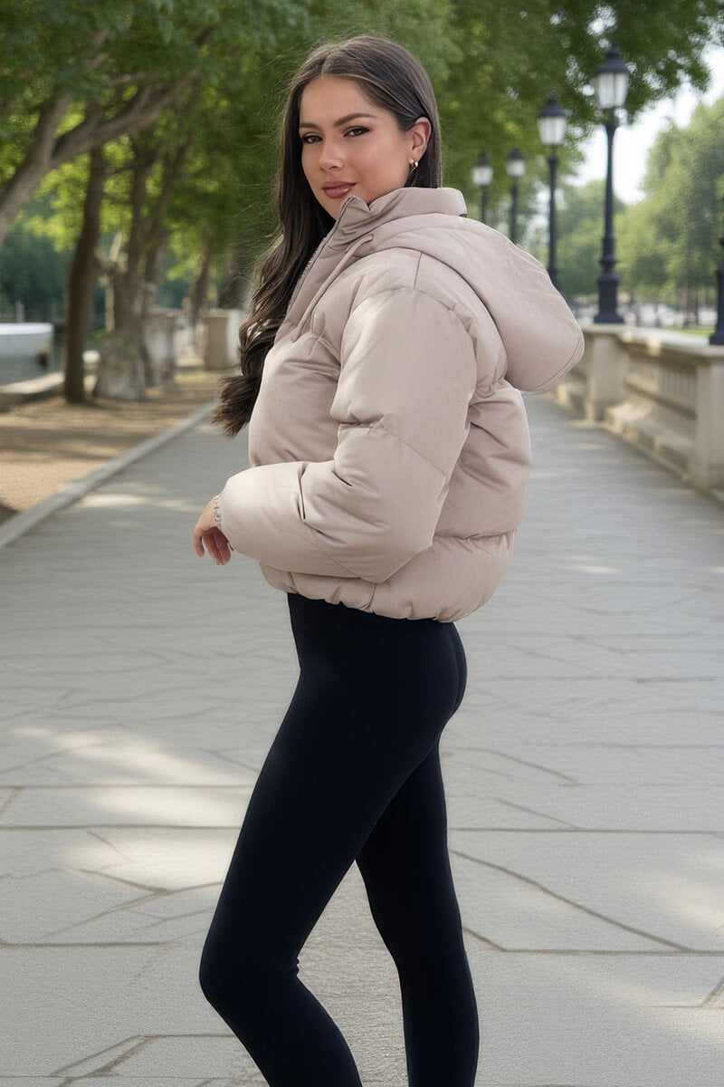 Lumen | Women’s cropped puffer jacket with zip front