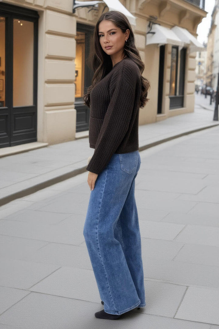 Lyane | Women’s knitted button front cardigan with statement details