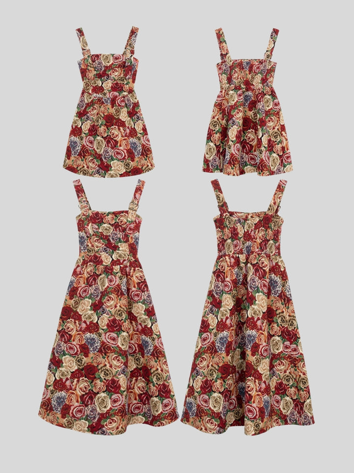 Chelsea | Women’s jacquard midi dress with A-line silhouette and floral pattern