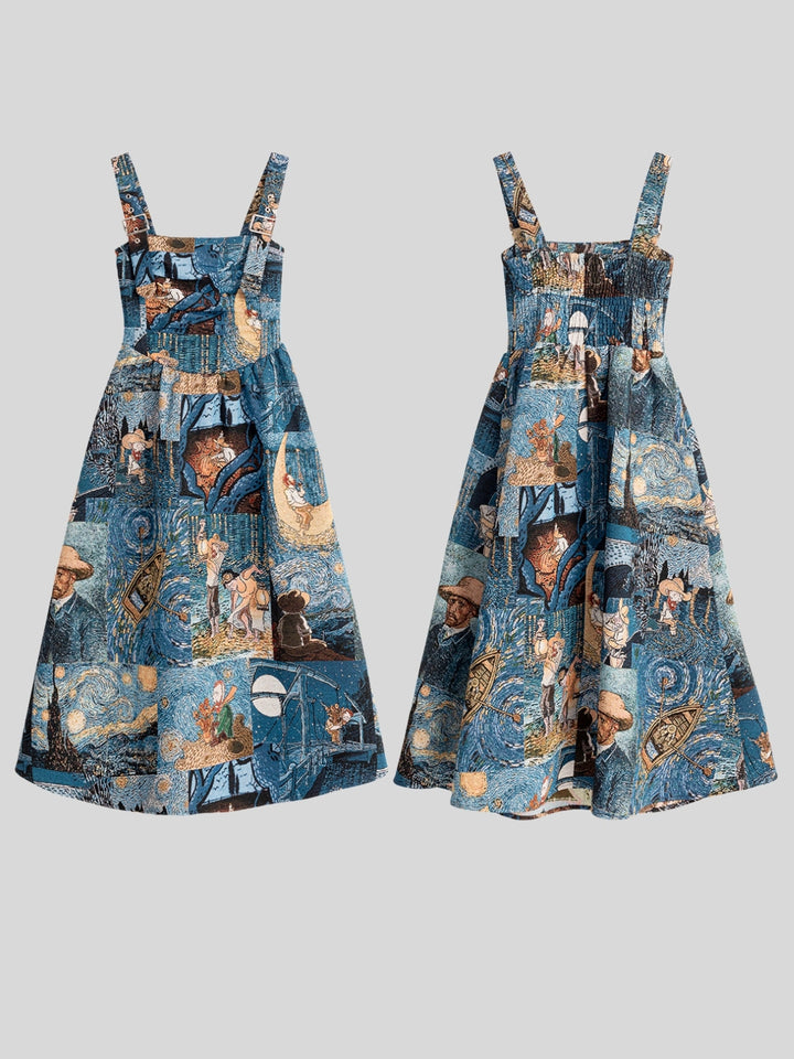 Chelsea | Women’s jacquard midi dress with A-line silhouette and floral pattern