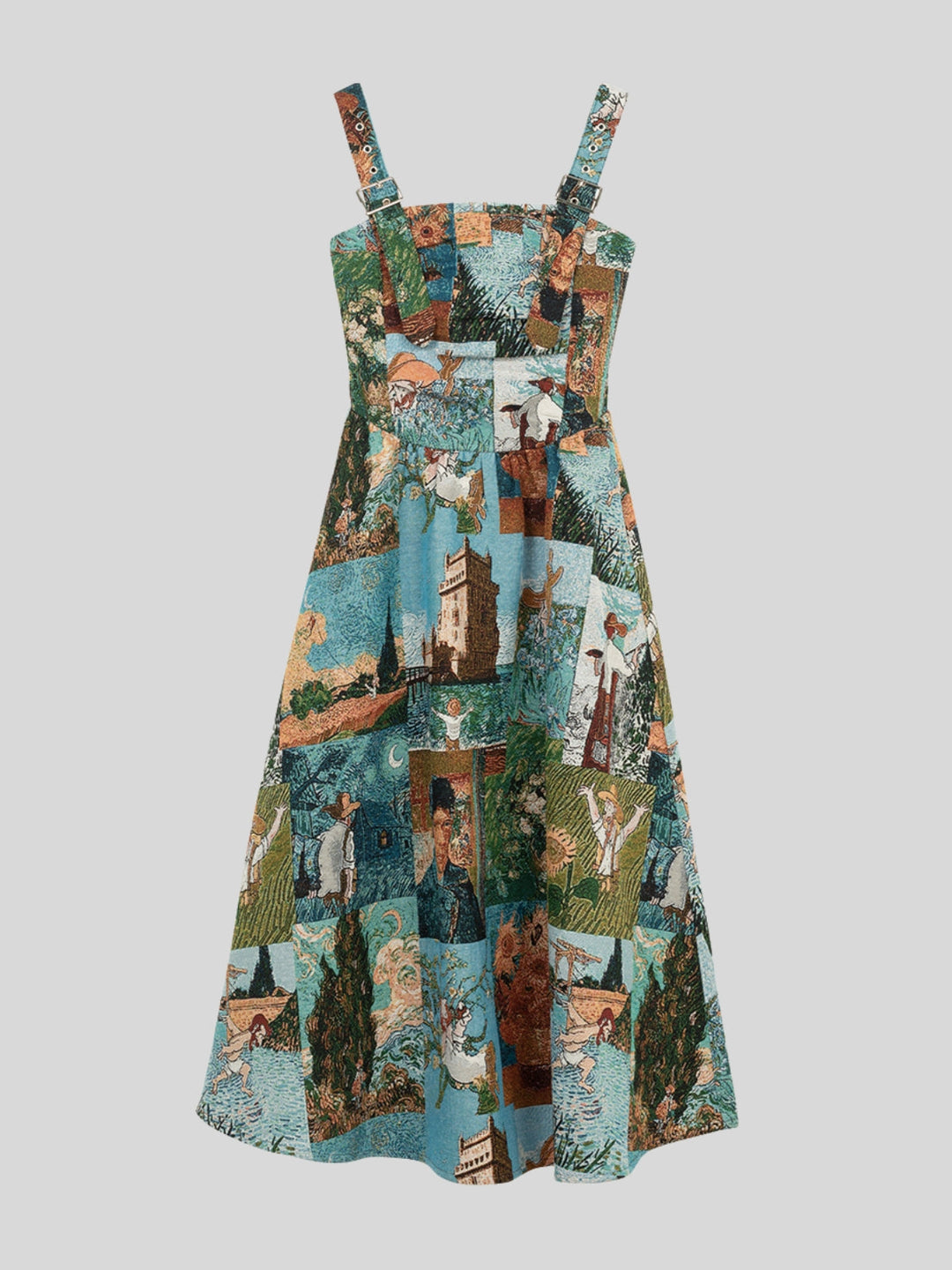 Chelsea | Women’s jacquard midi dress with A-line silhouette and floral pattern