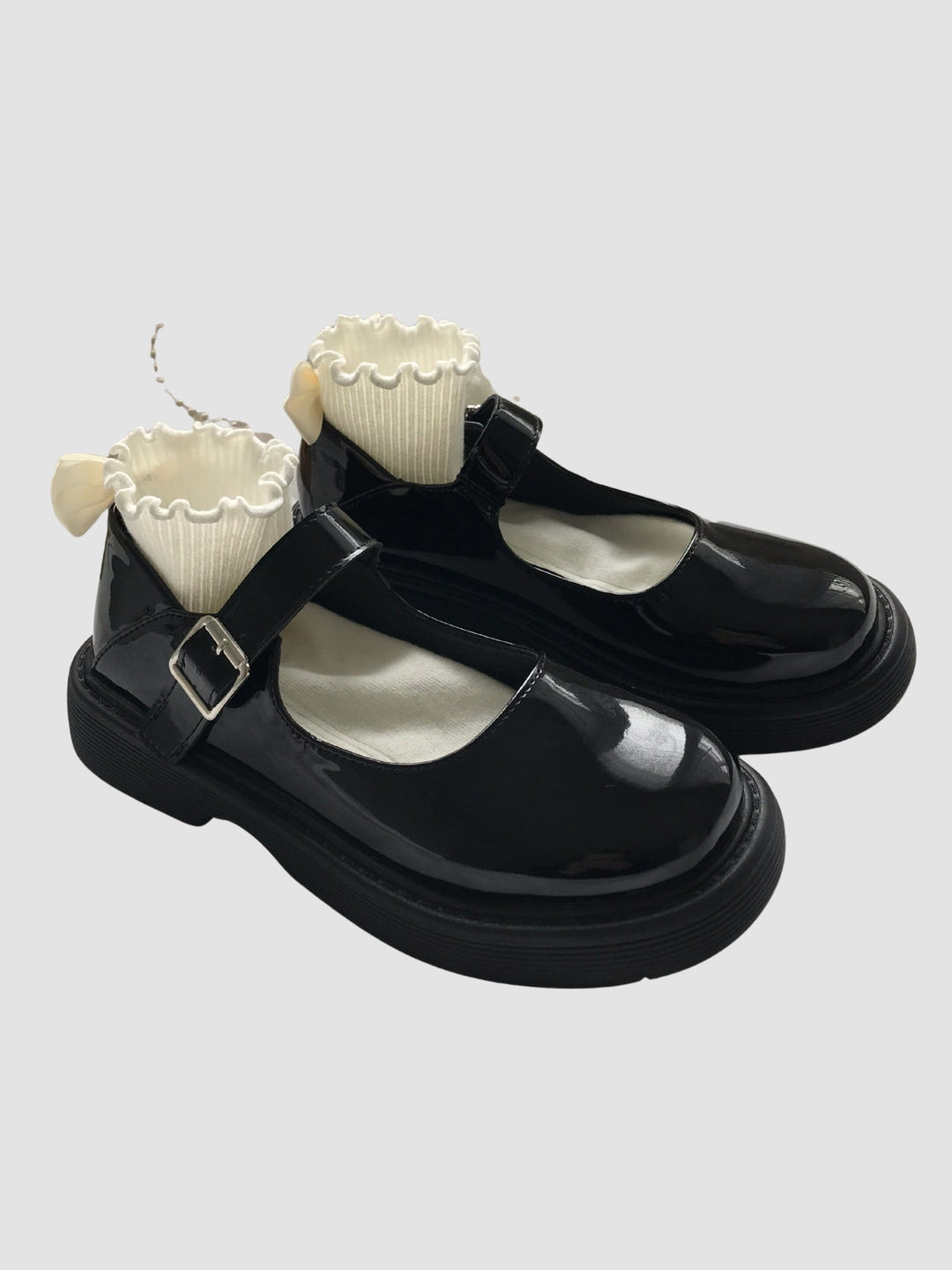 Emery | Women’s patent faux leather shoes with buckle strap
