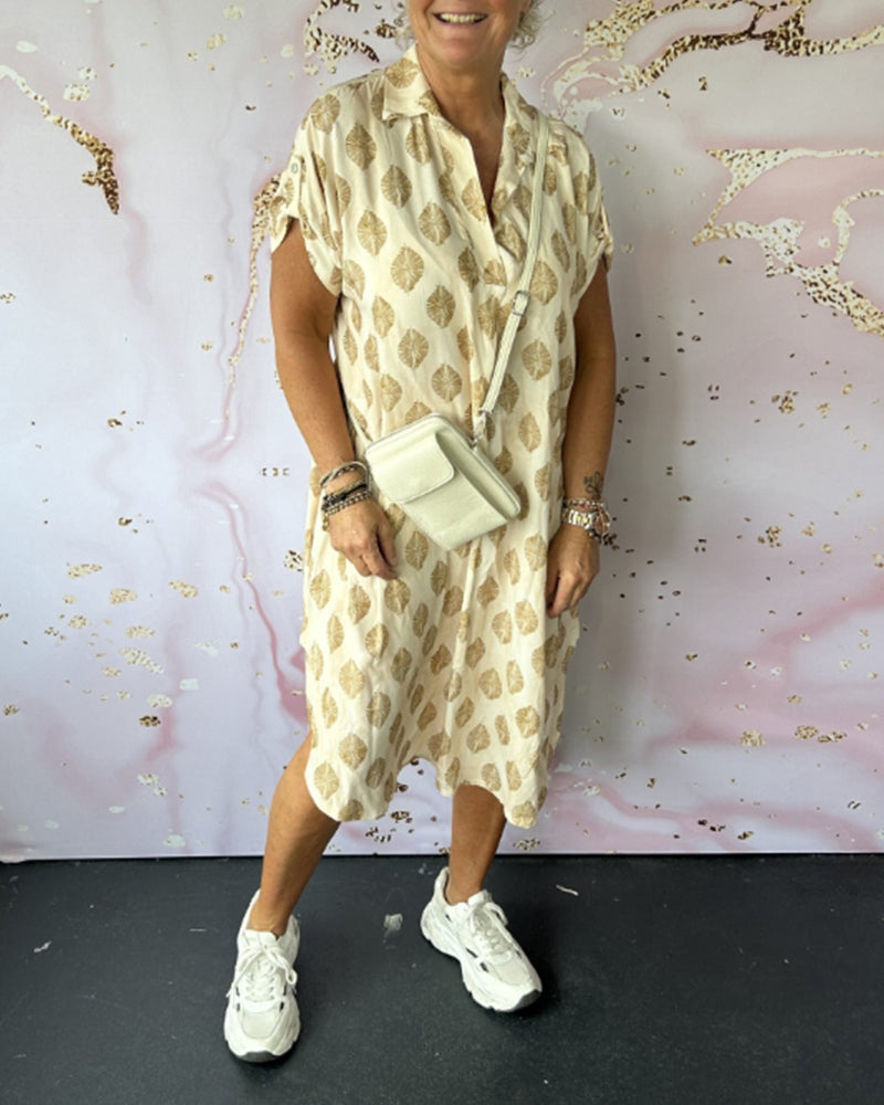 Fem | Women’s breezy spring dress with lapel collar