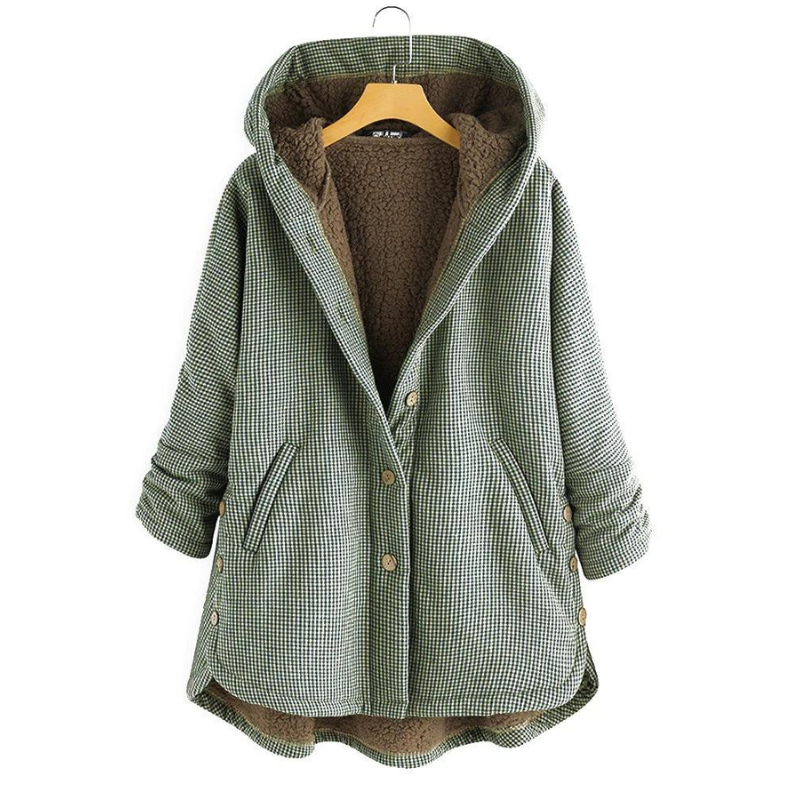 Zoe | Women’s plaid hooded sherpa lined jacket