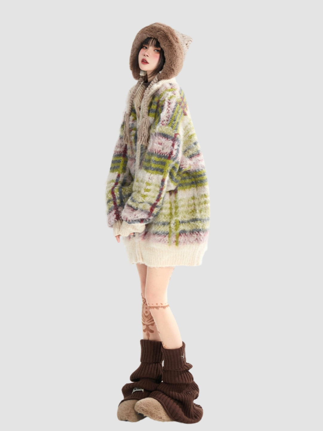 Jade | Women’s plaid zip-up wool blend jacket