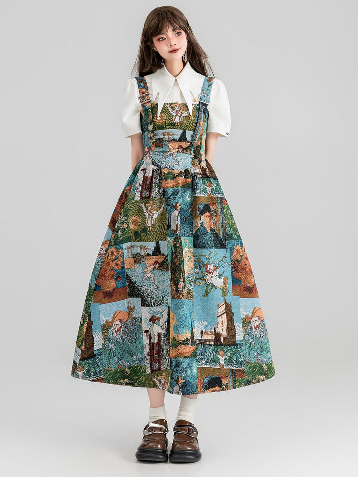 Chelsea | Women’s jacquard midi dress with A-line silhouette and floral pattern