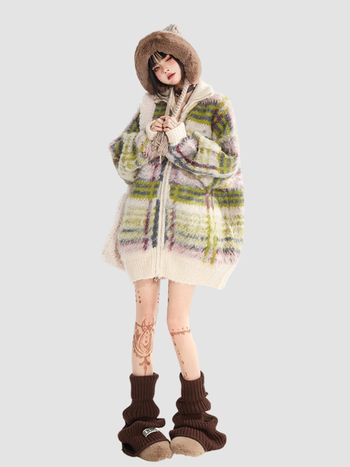 Jade | Women’s plaid zip-up wool blend jacket