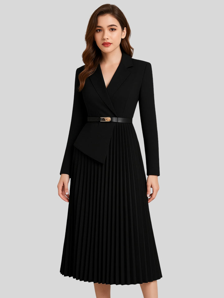 Vera | Women’s slim suit dress with belt and button closure