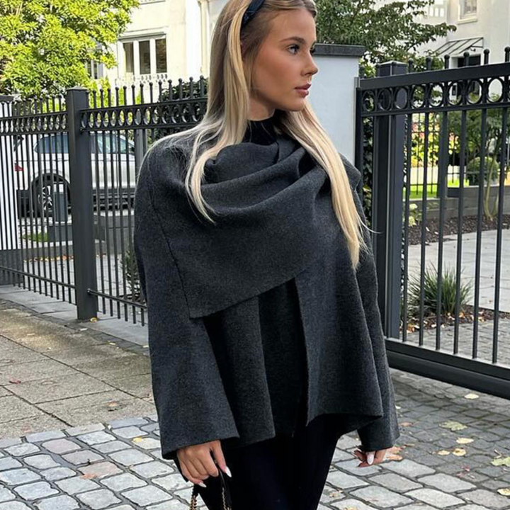 Shane | Women’s cape coat with asymmetrical cut and flowing shape