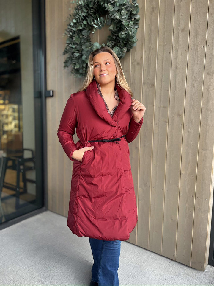 Charisse | Women’s wrap coat with a relaxed silhouette and sculpted shawl collar