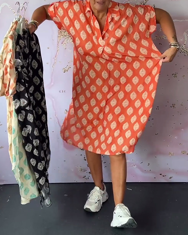 Fem | Women’s breezy spring dress with lapel collar