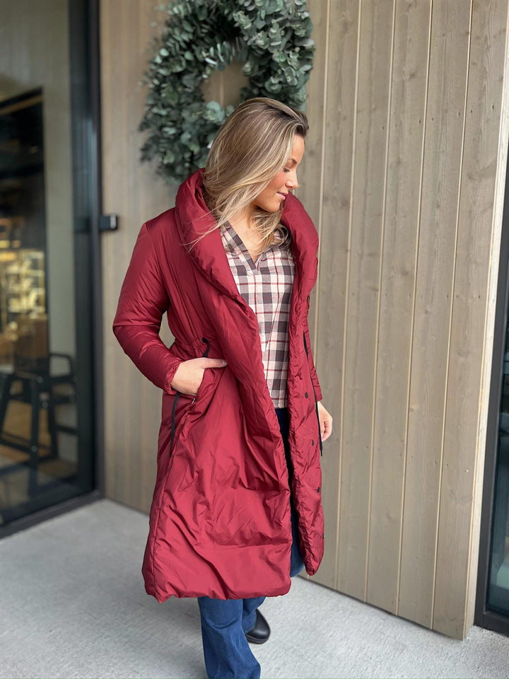 Charisse | Women’s wrap coat with a relaxed silhouette and sculpted shawl collar