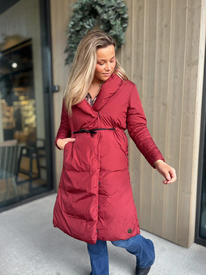 Charisse | Women’s wrap coat with a relaxed silhouette and sculpted shawl collar