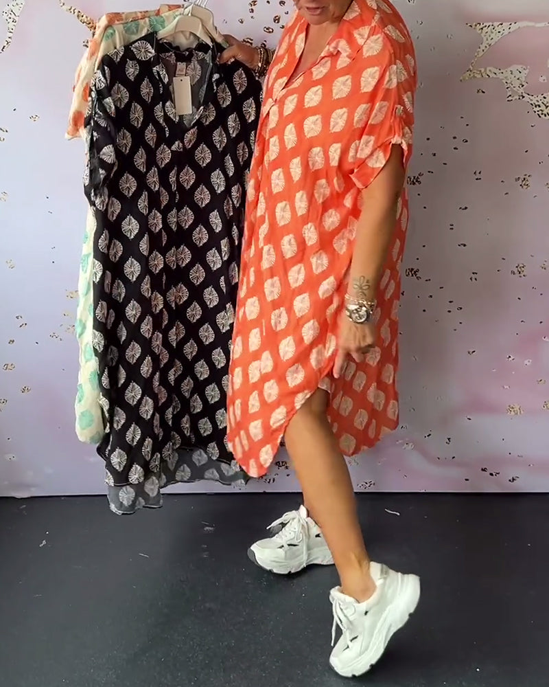 Fem | Women’s breezy spring dress with lapel collar