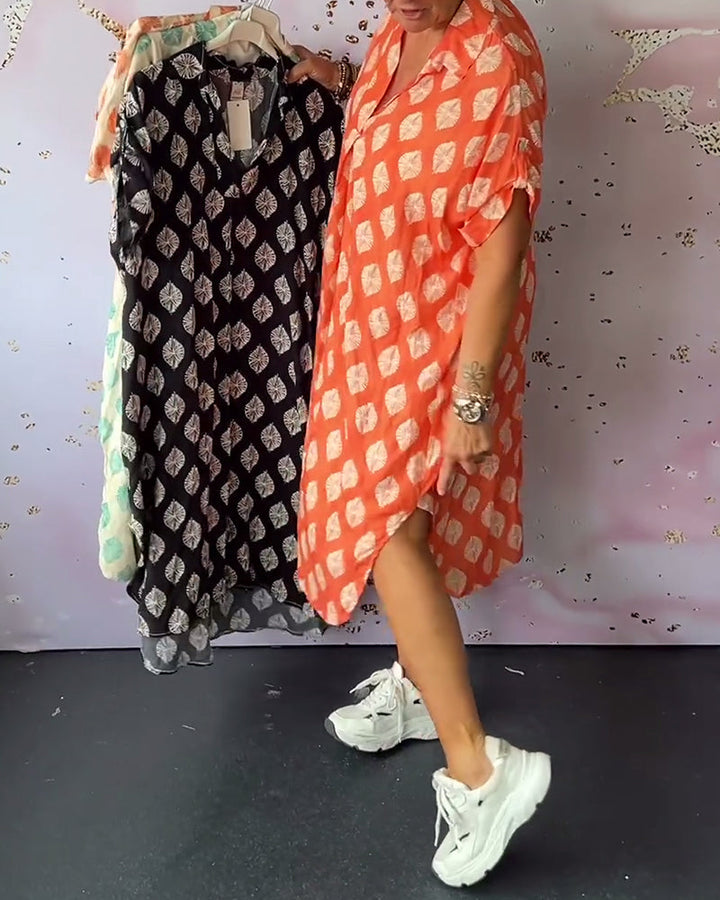 Fem | Women’s breezy spring dress with lapel collar