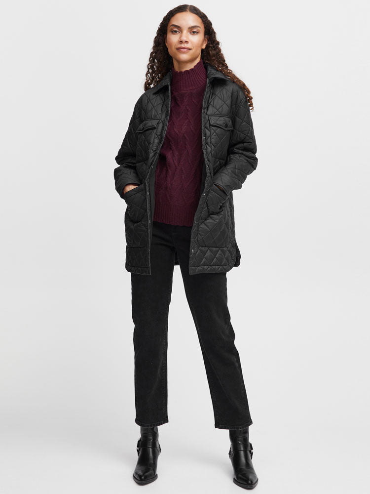 Zhuri | Women’s diamond quilted jacket with multiple front pockets