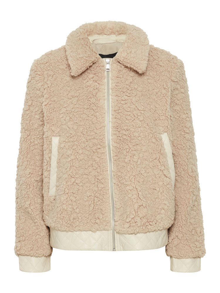 Kamila | Women’s faux shearling zip bomber jacket