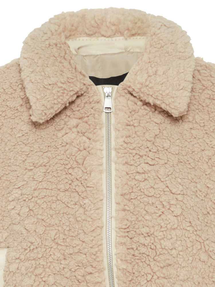 Kamila | Women’s faux shearling zip bomber jacket