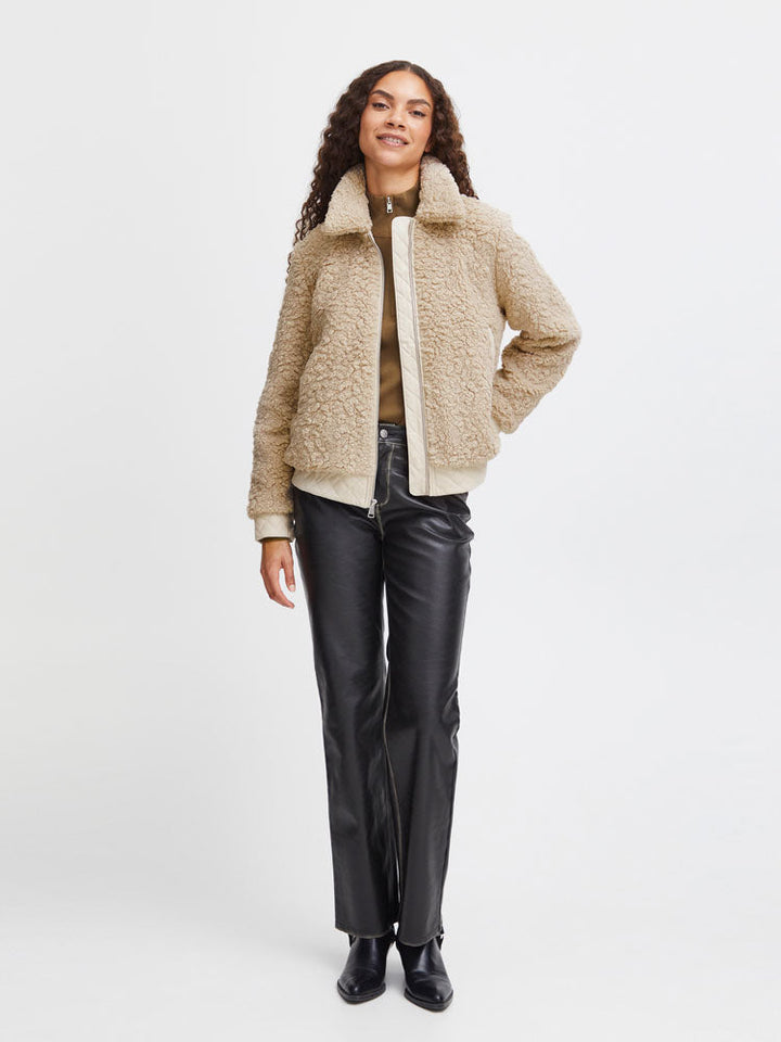 Kamila | Women’s faux shearling zip bomber jacket